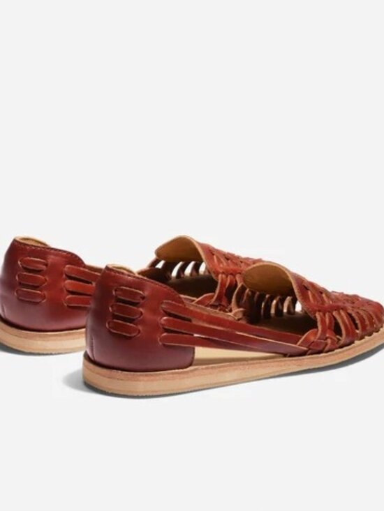 NWB Nisolo Huarache Sandals 2.0 Brandy Handwoven Leather Slip On Men’s 13
